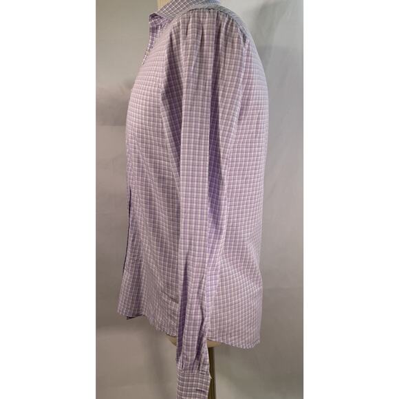 Black Brown 1826 Button‎ Front Shirt Mens 16 1/2 34/35 Purple Multicolor Paid - Picture 3 of 8